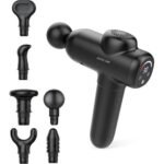 Green Lion Wave Massage Gun: Stress-Free Revival, Battery Capacity: 1500mAh, Speed Range: 1700-3200RPM, Power: 20W, Amplitude: 45-50dB, Accessories: 6 Massage Heads, USB Cable - Black