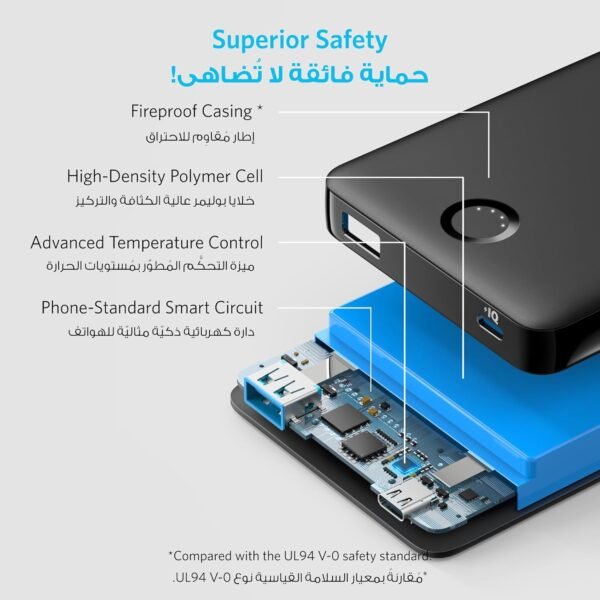 Anker 323 USB-C Power Bank, 10,000mAh Portable Charger (PowerCore PIQ), High-Capacity Battery Pack for iPhone 16/15/14 Series, Samsung, Huawei, Xiaomi, Redmi, Vivo, Oppo, iPad, Apple Watch and More - Image 3