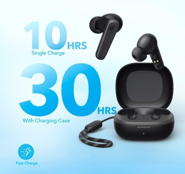 Anker Soundcore R50i True Wireless Earbuds, 10mm Driver, AI-Enhanced Calls via 2 Built-In Microphone, 22 Presets EQS, 10H Playtime, Customize Controls, IPX5 Waterproof, Black Orginal - Image 3
