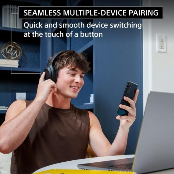 Sony WH-1000XM4 Wireless Noise Cancelling Bluetooth Over-Ear Headphones With Speak To Chat Function And Mic For Phone Call, Black, Universal - black - Image 5