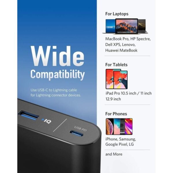 Anker Power Bank, PowerCore+ 26800 PD 45W with 30W PD Charger, Power Delivery Power Bank Battery Pack for iPad Pro/iPhone 16/16 Pro / 16 Plus / 16 Pro Max, iPhone 15 and 14 Series /Pro/X and More - Black - Image 2