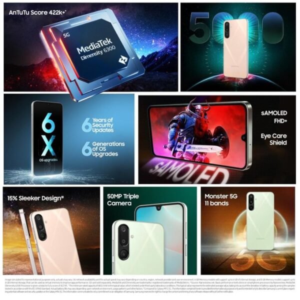 Samsung Galaxy M16 – 6.7" 4GB RAM 128GB ROM 50MP 5000mAh – Black - Image 2