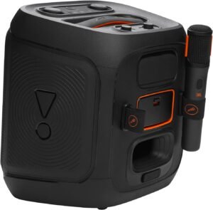 JBL PartyBox Encore 2 Portable Bluetooth Speaker with Wireless Mic and AI Boost, 15H Battery, Dynamic Lights, Auracast, Karaoke & Guitar Input, IPX4 Splashproof - Black - Image 3