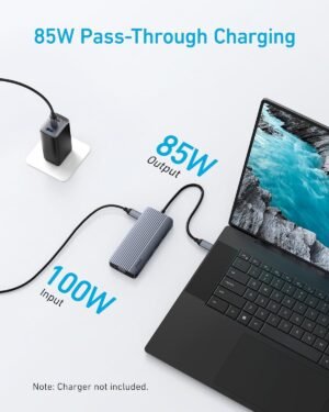 Anker USB C Hub, Dual-Display USB-C Hub (10-in-1), 4K@30Hz HDMI Display, 1080p VGA with 100W Max Power Delivery, 5 Gbps USB-C and USB-A Data Ports, for MacBook, Lenovo, Dell XPS, HP Laptops, and More - Image 5