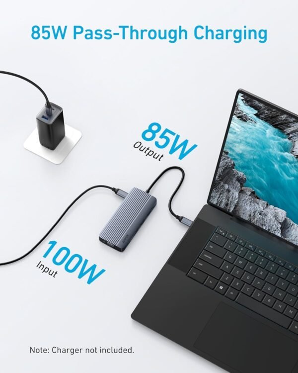 Anker USB C Hub, Dual-Display USB-C Hub (10-in-1), 4K@30Hz HDMI Display, 1080p VGA with 100W Max Power Delivery, 5 Gbps USB-C and USB-A Data Ports, for MacBook, Lenovo, Dell XPS, HP Laptops, and More - Image 5