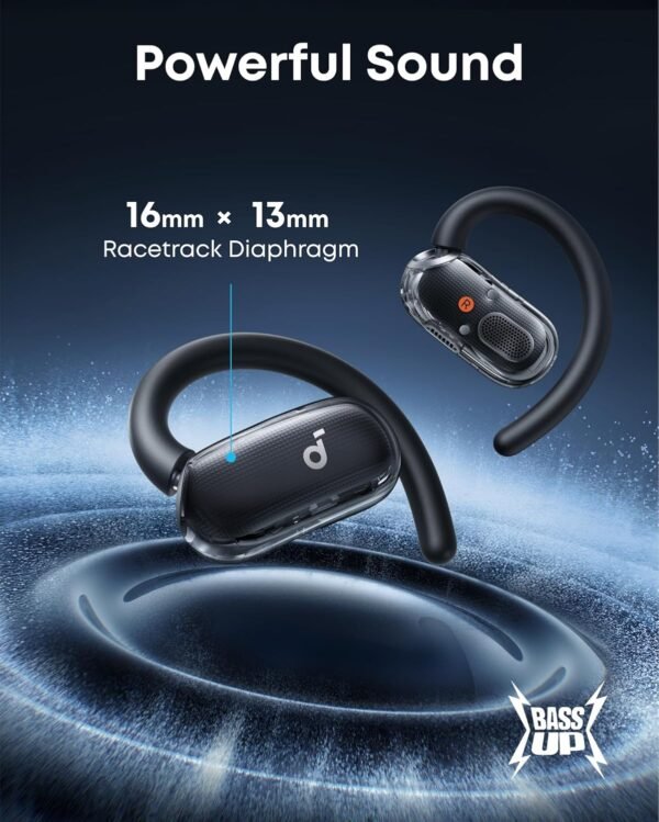 soundcore V40i by Anker, Open-Ear Headphones, Crystal Clear Design, 4 Adjustable Positions for Every Ear Size, Richer Bass, IP55, 21-Hour Playtime, AI Clear Calls, Bluetooth 5.4, App Control - Image 3