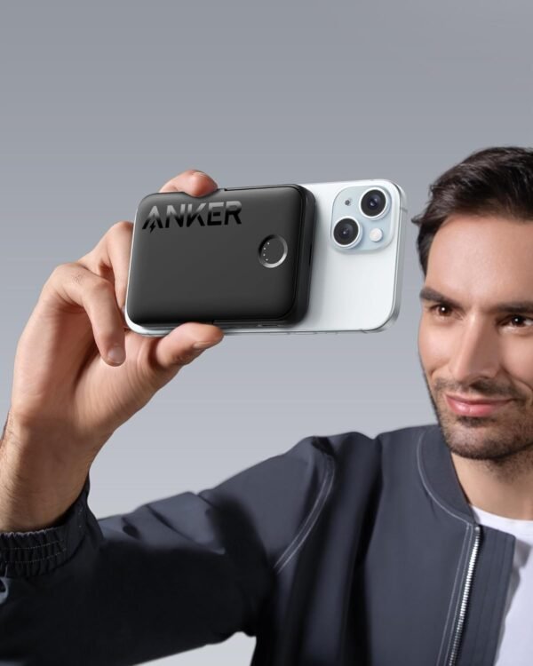 Anker Magnetic Battery (MagGo), 5,000mAh Wireless Power Bank with Foldable Stand and USB-C for iPhone 15/15 Plus/15 Pro/15 Pro Max, iPhone 14/13 Series - Black - Image 8