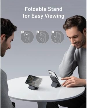 Anker Magnetic Wireless Power Bank With Foldable Stand, MagGo 5000 mAh, 7.5W Magnetic Power Bank with USB-C for iPhone 15/14/13/12, Black - Image 5