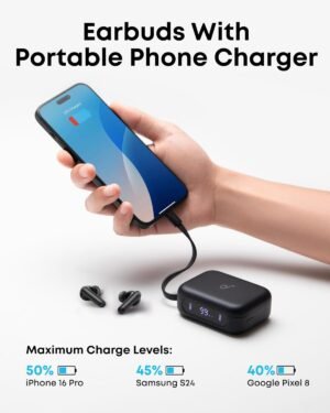 Anker Soundcore P41i by Adaptive Noise Cancelling Earbuds with Portable Phone Charger (Built-in USB-C Cable), 192-h Playtime, Immersive Sound, 6-Mic AI Calls, IPX5 Wireless Earbuds, Bluetooth 5.3 - Image 5
