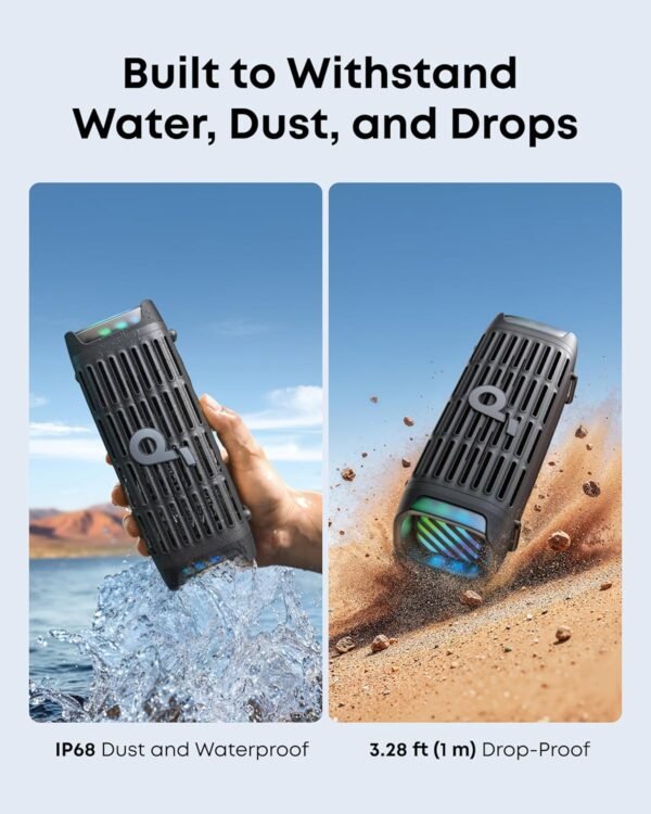Soundcore Boom 3i by Anker, Rugged Outdoor Speakers, IP68 Waterproof, Floating Playback, Saltwater-Resistant, BassUp 2.0, 50W Portable Speaker, Bluetooth 5.3, 16H Playtime, TWS, Kayak/Fishing/Camping - Image 3