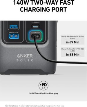 Anker SOLIX C200 DC Power Bank Station, 192Wh Portable Power Station, LiFePO4 Battery, 200W Solar Generator, for Outdoor Camping, Traveling, and Emergencies (No Wall Charger Included) - Image 5