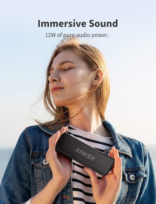 Anker Soundcore 2 Portable Bluetooth Speaker with Stereo Sound, Bluetooth 5, Bassup, IPX7 Waterproof, 24-Hour Playtime, Wireless Stereo Pairing, Speaker for Home - Image 4