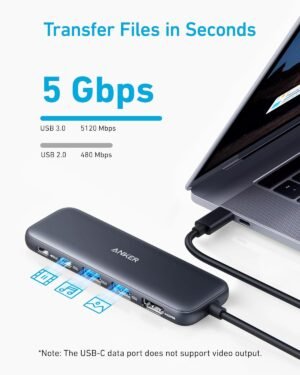 Anker 332 USB-C Hub (5-in-1) with 4K HDMI Display, 5Gbps - and 2 5Gbps USB-A Data Ports and for MacBook Pro, MacBook Air, Dell XPS, Lenovo Thinkpad, HP Laptops and More - Image 4