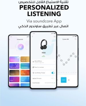 soundcore By Anker H30i Wireless On-Ear Headphones, Foldable Design, Pure Bass, 70H Playtime, Bluetooth 5.3, Lightweight and Comfortable, App Connectivity, Multipoint Connection - Image 2