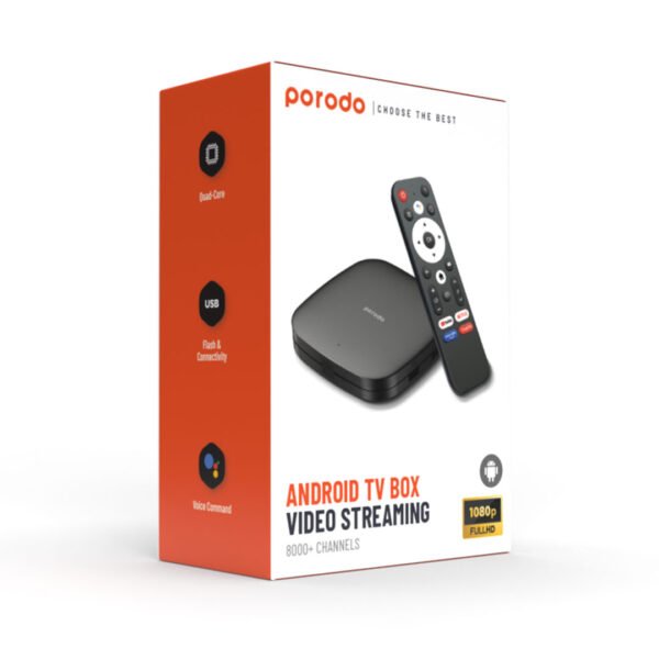 Porodo Android TV Box 1080P 2GB RAM 8GB ROM Support 4K - - Image 2