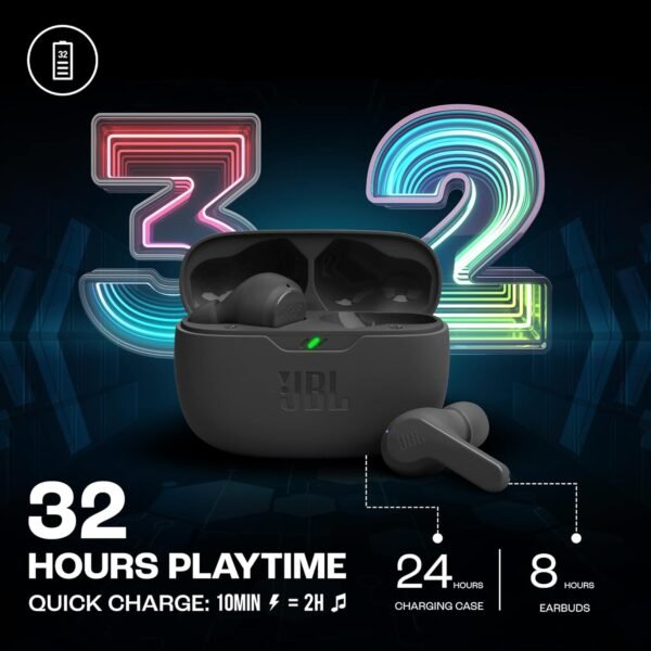 JBL Wave Beam True Wireless Earbuds, Deep Bass, Comfort Fit, 32H Battery - Image 4