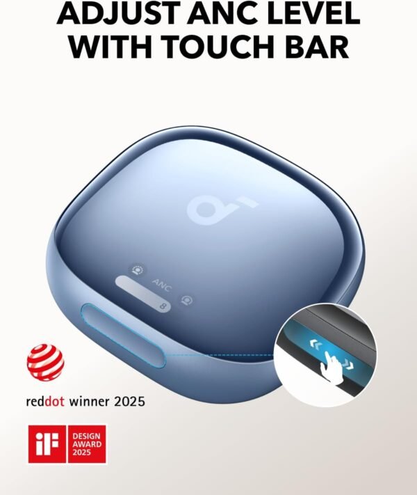 soundcore Liberty 4 Pro by Anker, Noise Cancelling Wireless Earbuds, 7-Sensor and Real-Time Adaptive Noise Cancelling, 2× Faster Charging, Studio-Level Hi-Fi Music, Clear Calls with 9 Mics and AI BLUE - Image 7