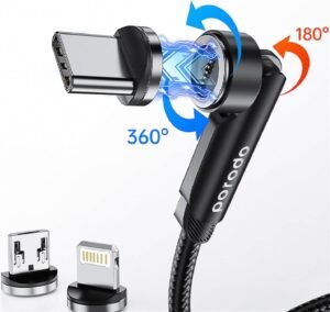 Porodo 3in1 TPE Cable with Rotatable Head - Image 4