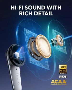 soundcore Liberty 4 Pro by Anker, Noise Cancelling Wireless Earbuds, 7-Sensor and Real-Time Adaptive Noise Cancelling, 2× Faster Charging, Studio-Level Hi-Fi Music, Clear Calls with 9 Mics and AI White - Image 3