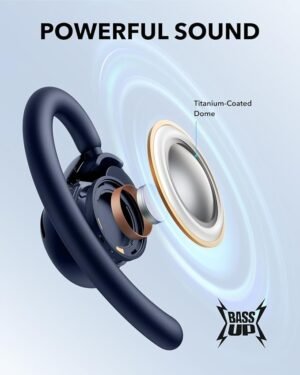 soundcore V20i by Anker Open-Ear Headphones, Adjustable Ear Hooks, Ultra-Comfort, Snug Fit, 16mm Drivers, 4 Mics, IP55, LED Lights, 36H Playtime, Fast Charging,Bluetooth 5.4, Multipoint Connection - Image 3