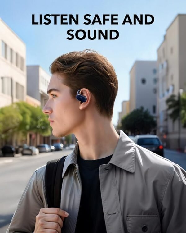 soundcore V20i by Anker Open-Ear Headphones, Adjustable Ear Hooks, Ultra-Comfort, Snug Fit, 16mm Drivers, 4 Mics, IP55, LED Lights, 36H Playtime, Fast Charging,Bluetooth 5.4, Multipoint Connection - Image 4