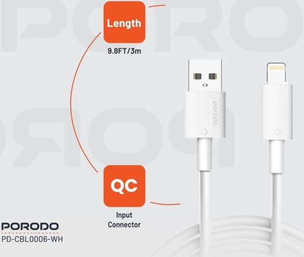 Porodo USB-A QC to Lightning - Image 2
