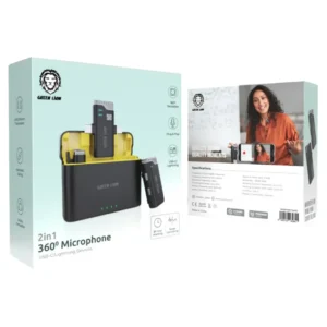 Green Lion 2 IN 1 360 Microphone USB-C Lightning - Black - Image 3