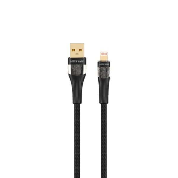 Green Lion Transparent Cable USB-A to Lightning - Black - Image 2