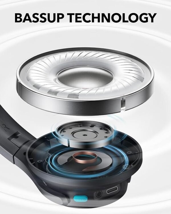 Anker Soundcore Q11i Wireless Over-Ear Bluetooth Headphones by Anker, Deep Bass, 60H Playtime, Hi-Res Audio, Detachable Ear Cushions, Multipoint Connection - Image 5