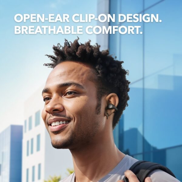Soundcore C40i by Anker, Open-Ear Earbuds, Clip-On Headphones, Flexible Joint Design, Button Controls, Lightweight Comfort, Stable Fit with Attachable Ear Grips, Expansive Drivers for Clear Sound - Image 6