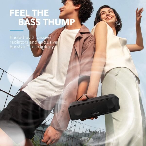 Soundcore 3 by Anker Soundcore, Bluetooth Speaker with Stereo Sound, Pure Titanium Diaphragm Drivers, PartyCast Technology, BassUp, 24H Playtime, IPX7 Waterproof, App, Custom EQ, Home, Outdoor, Beach - Image 3