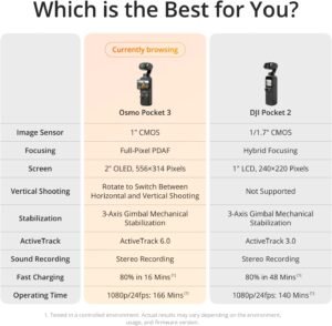 DJI Osmo Pocket 3, Vlogging Camera with 1'' CMOS & 4K/120fps Video, 3-Axis Stabilization, Face/Object Tracking, Fast Focusing, 2" Rotatable Touchscreen - Image 8