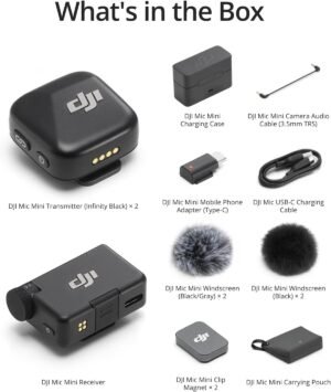 DJI Mic Mini, Omnidirectional, Two-Level Active Noise Cancelling, Bluetooth 5.3, 48-Hour Operation, 400m Transmission Distance, 2x Transmitter, Receiver, Charging Case - Image 7
