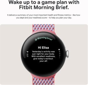 Google Pixel Watch 3 (45mm) Latest Model - Android Smartwatch, Heart Rate Tracking, Fitbit Advanced Running, Fitness Insights, 24-Hour Battery - Matte Black Aluminum Case - Obsidian Band - Wi-Fi - Image 7