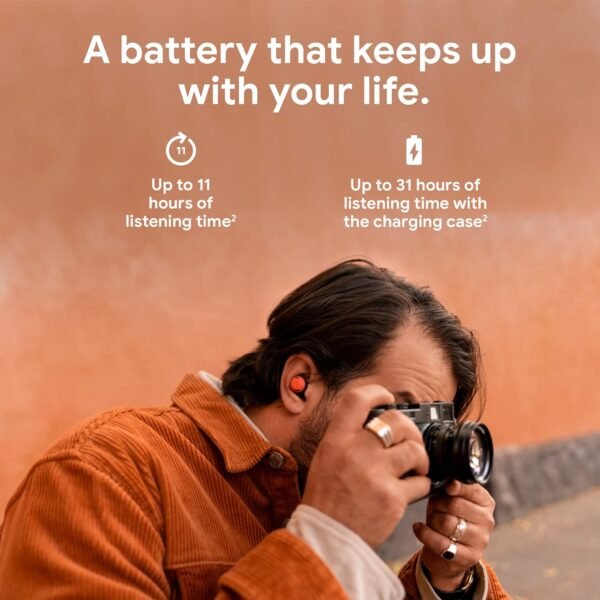 Google Pixel Buds Pro - Noise Canceling Earbuds - Up to 31 Hour Battery Life with Charging Case - Bluetooth Headphones - Compatible with Wireless Charging - Fog - Image 9