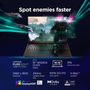 Lenovo Legion 5 16IAX10 Gaming Laptop, 16" WQXGA IPS 240Hz Display, Intel Core Ultra 9 275HX, 32GB RAM, 1TB SSD, GeForce RTX 5060 8GB, Win11, English Keyboard, Storm Grey - Image 3