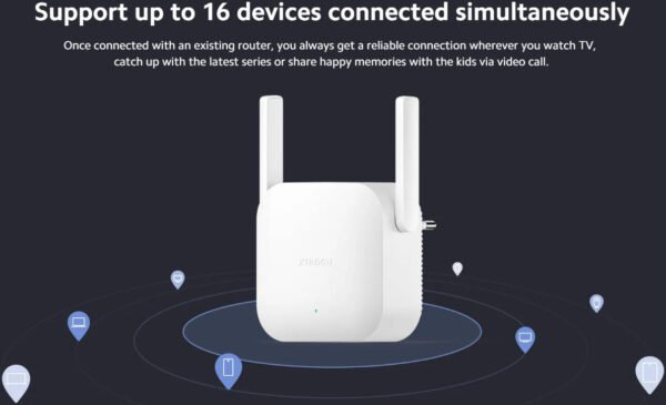 Xiaomi N300 WiFi Range Extender UK, 300Mbps Signal Rate, Dual External Antennas, WPA-PSK/WPA2-PSK Encryption, Wide Operating Environment Range - Image 2