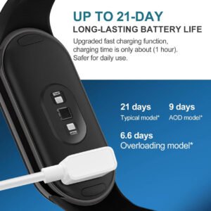 Xiaomi Smart Band 10 Smartwatch, 1.72" AMOLED Display, 60Hz Refresh Rate, Sleep & Stress Tracking, SpO & Heart Rate Monitor, 5ATM Water Resistance, Up to 21-Day Battery Life, Black - White - Image 3