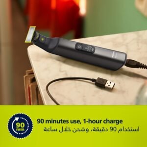 Philips OneBlade QP1424/10 | Trim, Edge & Shave Any Length | 2 Stubble Combs, Dual-Sided Blade | Wet & Dry Use, 30min Cordless - Image 4