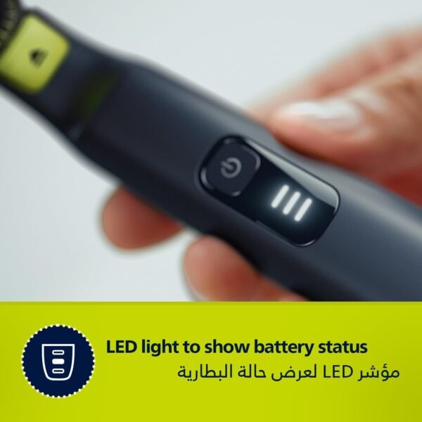 Philips OneBlade QP1424/10 | Trim, Edge & Shave Any Length | 2 Stubble Combs, Dual-Sided Blade | Wet & Dry Use, 30min Cordless - Image 5