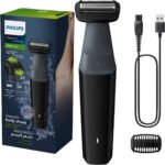 Philips Bodygroom Series 3000 Electric Shaver, Showerproof Groin & Body Trimmer, Hypoallergenic Blades, Close & Comfortable Shave, 3mm Comb, 50min Cordless, Ergonomic Grip, Black