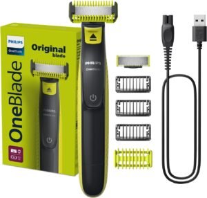 Philips OneBlade Face & Body QP2824 | Dual-Sided Blade | Unique OneBlade Technology | 45min Cordless | Waterproof | Electric Beard Trimmer & Shaver