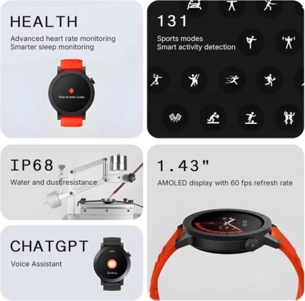 CMF Watch 3 Pro Smart Watch, Bluetooth Call ChatGPT AI Smartwatch with Energy Score, Heart Rate Tracking, Sleep Monitor, GPS & 130+ Sport Modes, Fitness Tracker for Smart Phones, IP68. (Orange) - Image 6