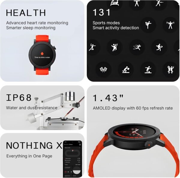 CMF Watch 3 Pro Smart Watch for Men Women, Bluetooth Call AI Smartwatch with Energy Score, Heart Rate Tracking, Sleep Monitor, GPS & 130+ Sport Modes, Fitness Tracker for Android iOS, IP68 Dark Grey - Image 7