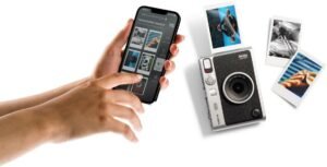 Fujifilm Instax Mini EVO Instant Camera with Bluetooth, 3-inch LCD, 10 Lens and Film Effects, Auto Focus, 1600 x 600 Print Resolution, USB-C Charging, and Smartphone App Integration, Black - Image 4