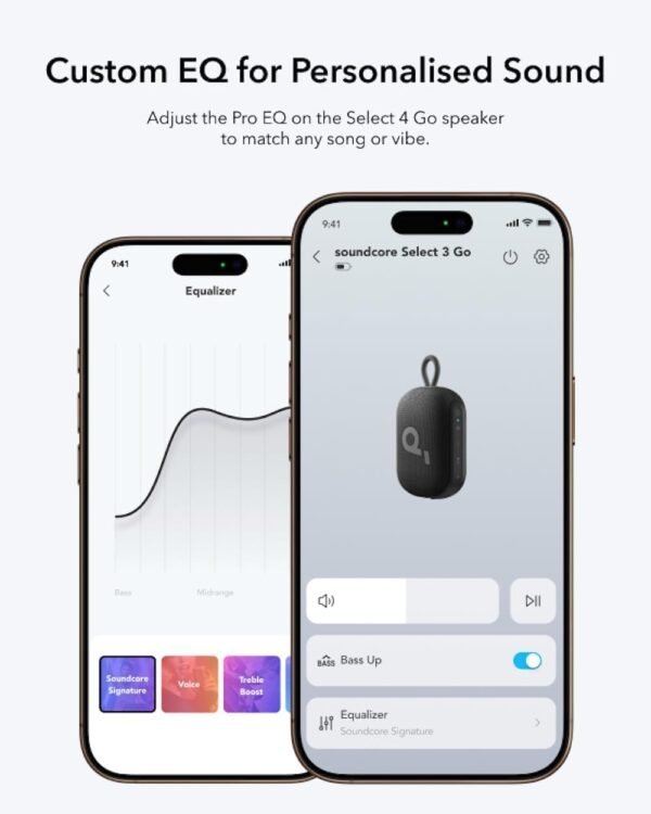 soundcore Select 4 Go Ultra Portable Bluetooth Speaker by Anker, 20H Playtime, IP67 Waterproof and Dustproof, Floatable, Customisable Pro EQ, Wireless Stereo Pairing, Ideal for Home, Outdoors, Hiking - Image 2
