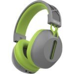 Green Lion SolarEcho ANC Infinite Playtime,30H Battery Life,Solar Powered,10M Distance,Renewable Energy,Integrated Microphone,AUX Support,Bluetooth V5.3,40mm Speaker Size Green