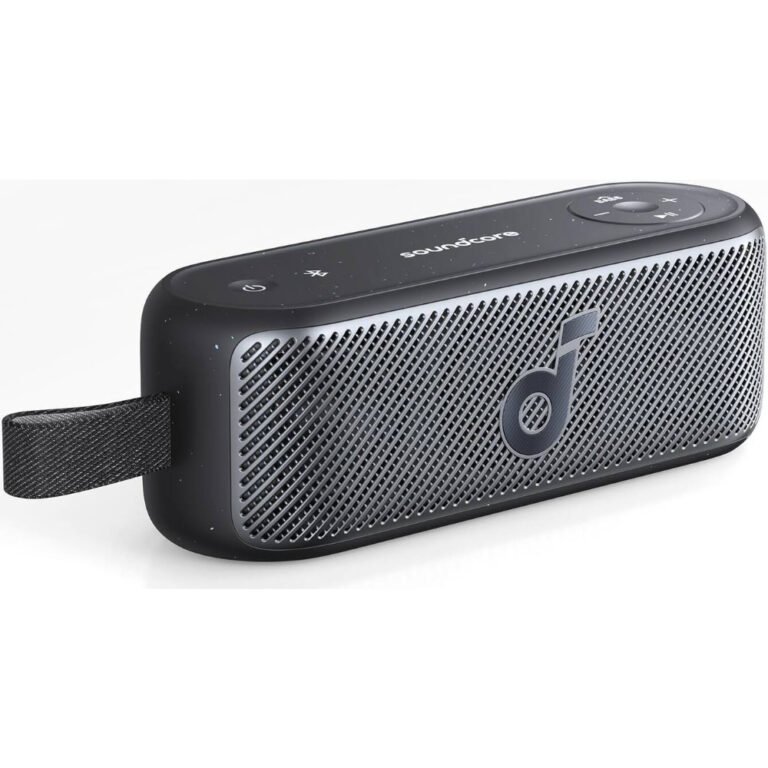 Anker Soundcore Motion 100 Portable Wireless Bluetooth Speaker, 20W Dual Full-Range Drivers, Built-In Strap, 12-Hour Playback, BassUp Technology, IPX7 Waterproof, Customizable 9-Band EQ, Black