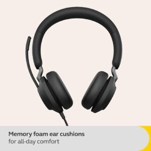Jabra Evolve2 40 SE Wired Noise-Cancelling Stereo Headset With 3-Microphone Call Technology and USB-A Cable - MS Teams Certified, Works with All Other Platforms, Black - Image 7