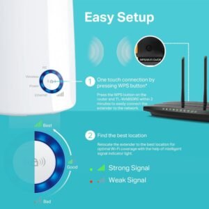 TP-Link 300Mbps Wi-Fi Range Extender, 2.4GHz Frequency, Up to 300Mbps Signal Rate, 2x Internal Antennas, 1x Ethernet Port (RJ45) - Image 4